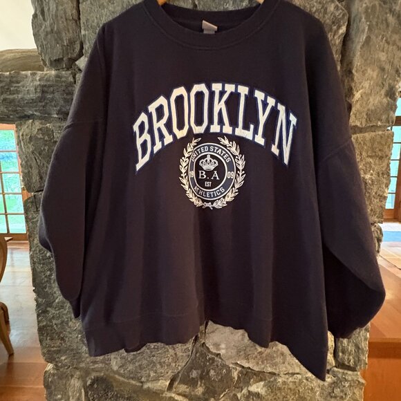 OVERSIZED "BROOKLYN" CREW NECK SWEATSHIRT BY H&M; SIZE XL (WOMENS) - Picture 2 of 2